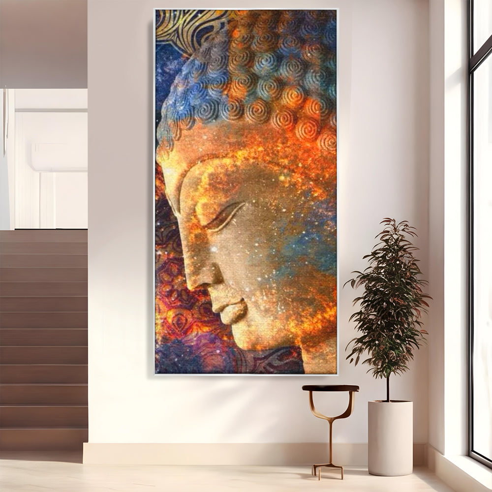 Leinwandbilder Premium LuxCanva® I108, Buddha Profil, Zen, Ruhe, Spiritualität, innere Energie, Harmonie, Meditation, Kosmos, Profil, Universum, Wohnen, Schlafzimmer