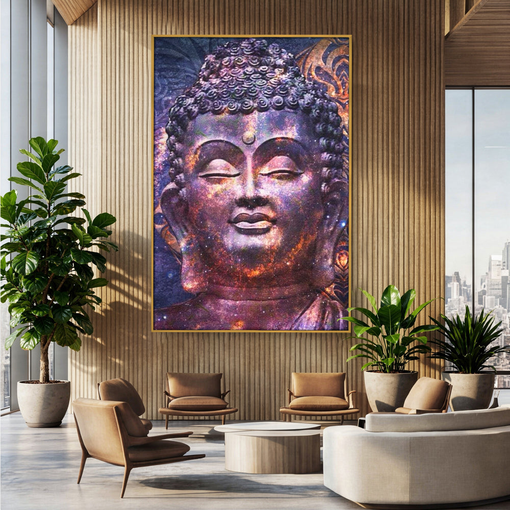 Tablou Canvas Premium LuxCanva® I109, Meditatie Astrala, Buddha, Zen, Meditatie, Pace, Iluminare, Spiritualitate, Univers, Energie, Cosmos, Urna, Living, Dormitor