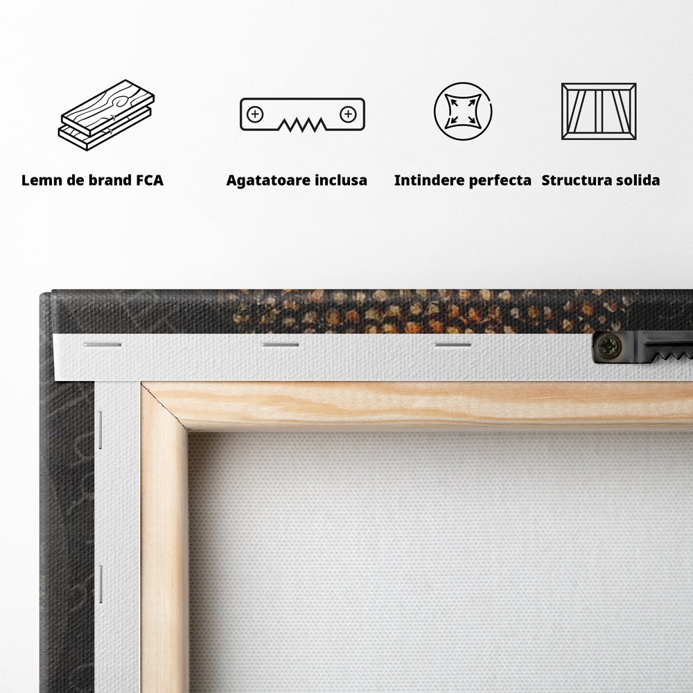 Tablou Canvas Premium LuxCanva® I110, Traieste Zen, Buddha, Zen, Templu, Mantra, Auriu, Echilibru, Ritual, Liniste, Sacru, Meditatie, Armonie, Urna