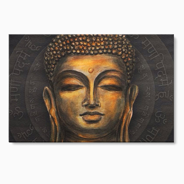 Tablou Canvas Premium LuxCanva® I110, Traieste Zen, Buddha, Zen, Templu, Mantra, Auriu, Echilibru, Ritual, Liniste, Sacru, Meditatie, Armonie, Urna