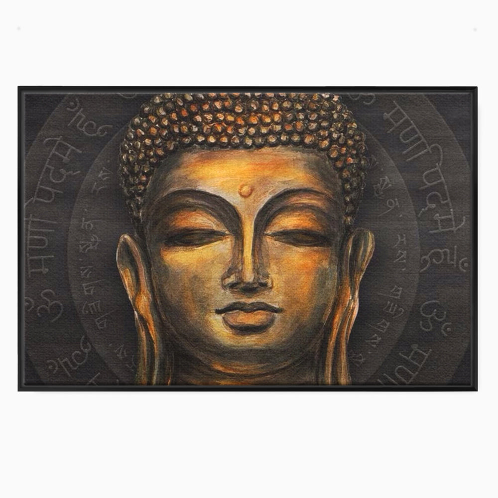 Tablou Canvas Premium LuxCanva® I110, Traieste Zen, Buddha, Zen, Templu, Mantra, Auriu, Echilibru, Ritual, Liniste, Sacru, Meditatie, Armonie, Urna