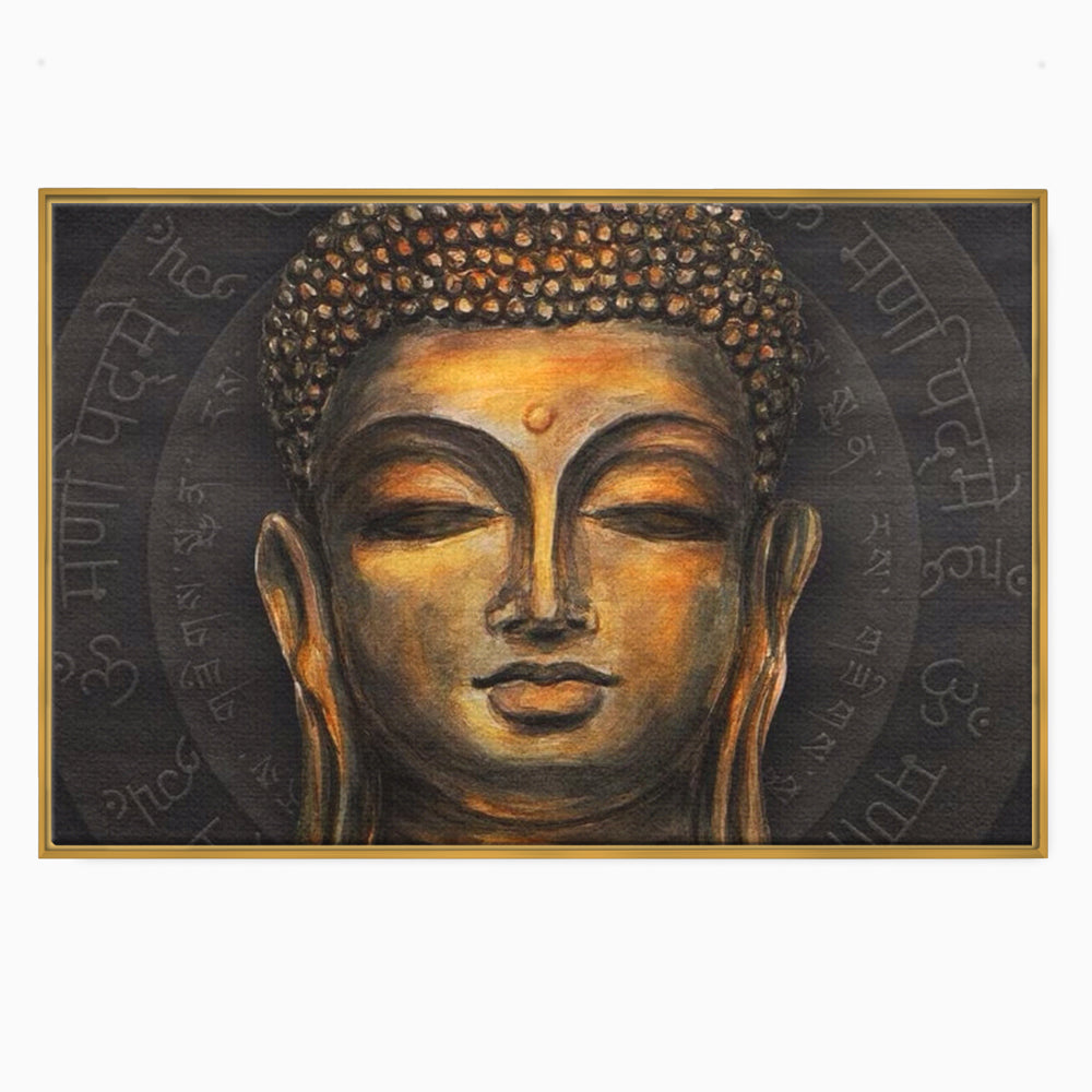 Tablou Canvas Premium LuxCanva® I110, Traieste Zen, Buddha, Zen, Templu, Mantra, Auriu, Echilibru, Ritual, Liniste, Sacru, Meditatie, Armonie, Urna
