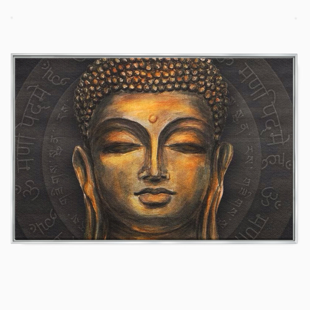 Tablou Canvas Premium LuxCanva® I110, Traieste Zen, Buddha, Zen, Templu, Mantra, Auriu, Echilibru, Ritual, Liniste, Sacru, Meditatie, Armonie, Urna