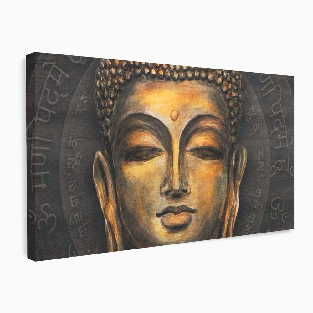Tablou Canvas Premium LuxCanva® I110, Traieste Zen, Buddha, Zen, Templu, Mantra, Auriu, Echilibru, Ritual, Liniste, Sacru, Meditatie, Armonie, Urna