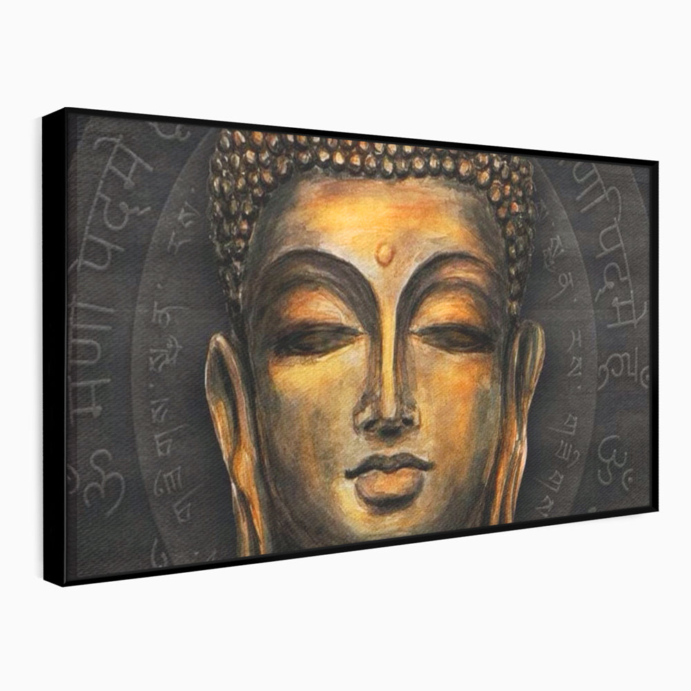 Tablou Canvas Premium LuxCanva® I110, Traieste Zen, Buddha, Zen, Templu, Mantra, Auriu, Echilibru, Ritual, Liniste, Sacru, Meditatie, Armonie, Urna