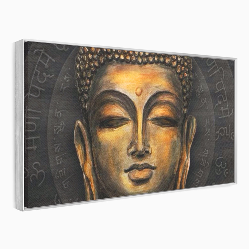 Tablou Canvas Premium LuxCanva® I110, Traieste Zen, Buddha, Zen, Templu, Mantra, Auriu, Echilibru, Ritual, Liniste, Sacru, Meditatie, Armonie, Urna