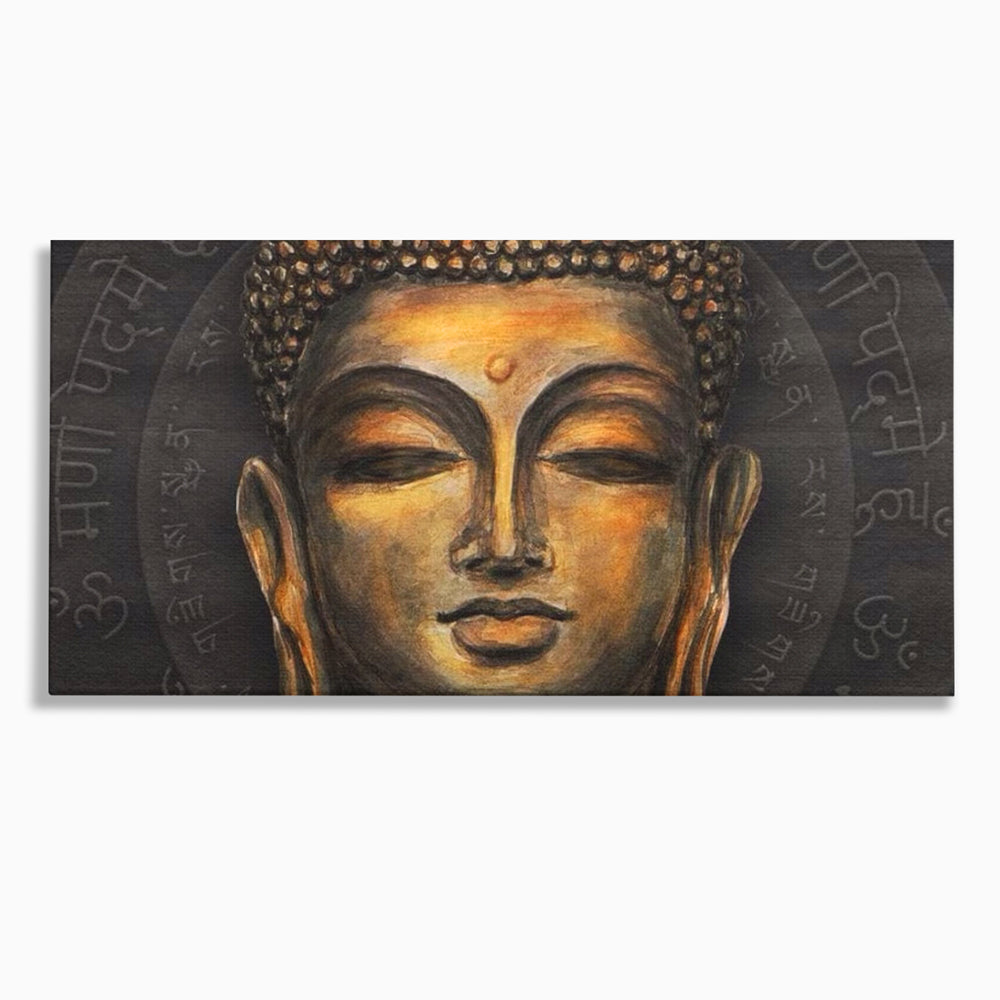 Tablou Canvas Premium LuxCanva® I110, Traieste Zen, Buddha, Zen, Templu, Mantra, Auriu, Echilibru, Ritual, Liniste, Sacru, Meditatie, Armonie, Urna