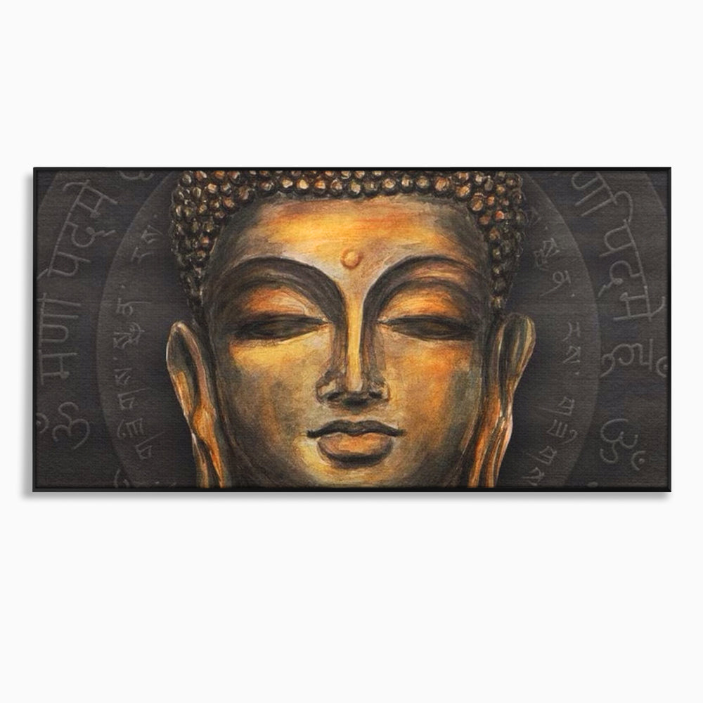 Tablou Canvas Premium LuxCanva® I110, Traieste Zen, Buddha, Zen, Templu, Mantra, Auriu, Echilibru, Ritual, Liniste, Sacru, Meditatie, Armonie, Urna