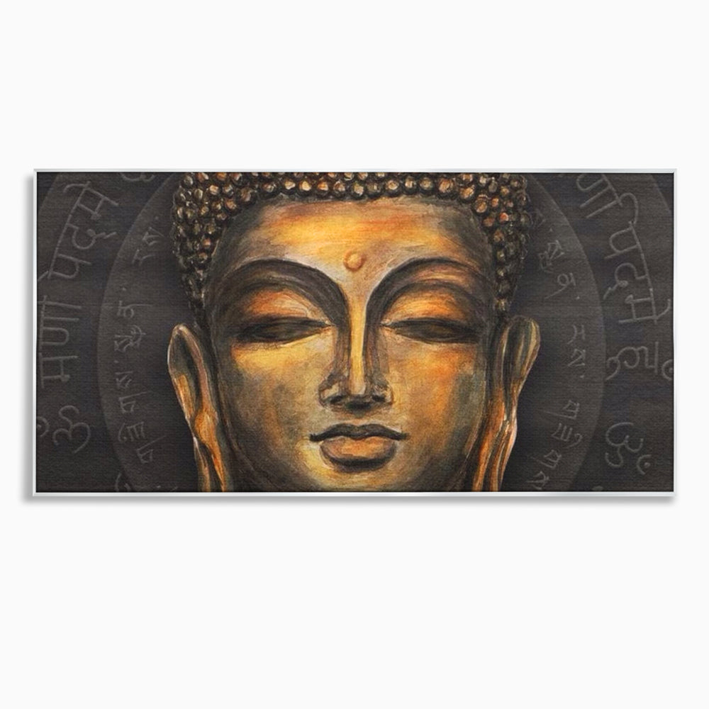 Tablou Canvas Premium LuxCanva® I110, Traieste Zen, Buddha, Zen, Templu, Mantra, Auriu, Echilibru, Ritual, Liniste, Sacru, Meditatie, Armonie, Urna