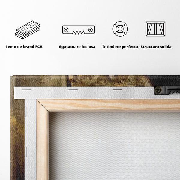 Tablou Canvas Premium LuxCanva® I111, Iluminare in Aur, Buddha, Meditatie, Zen, Armonie, Intelepciune, Liniste, Mantra, Urna, Spiritualitate, Relaxare