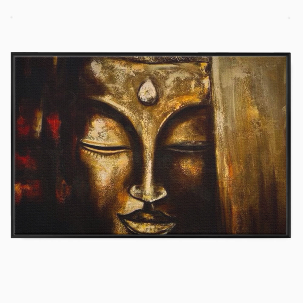 Tablou Canvas Premium LuxCanva® I111, Iluminare in Aur, Buddha, Meditatie, Zen, Armonie, Intelepciune, Liniste, Mantra, Urna, Spiritualitate, Relaxare