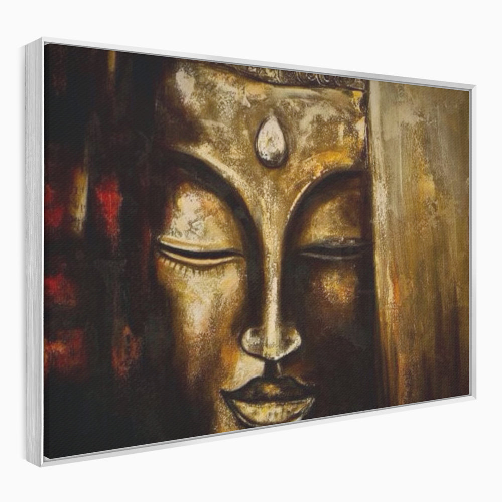 Tablou Canvas Premium LuxCanva® I111, Iluminare in Aur, Buddha, Meditatie, Zen, Armonie, Intelepciune, Liniste, Mantra, Urna, Spiritualitate, Relaxare