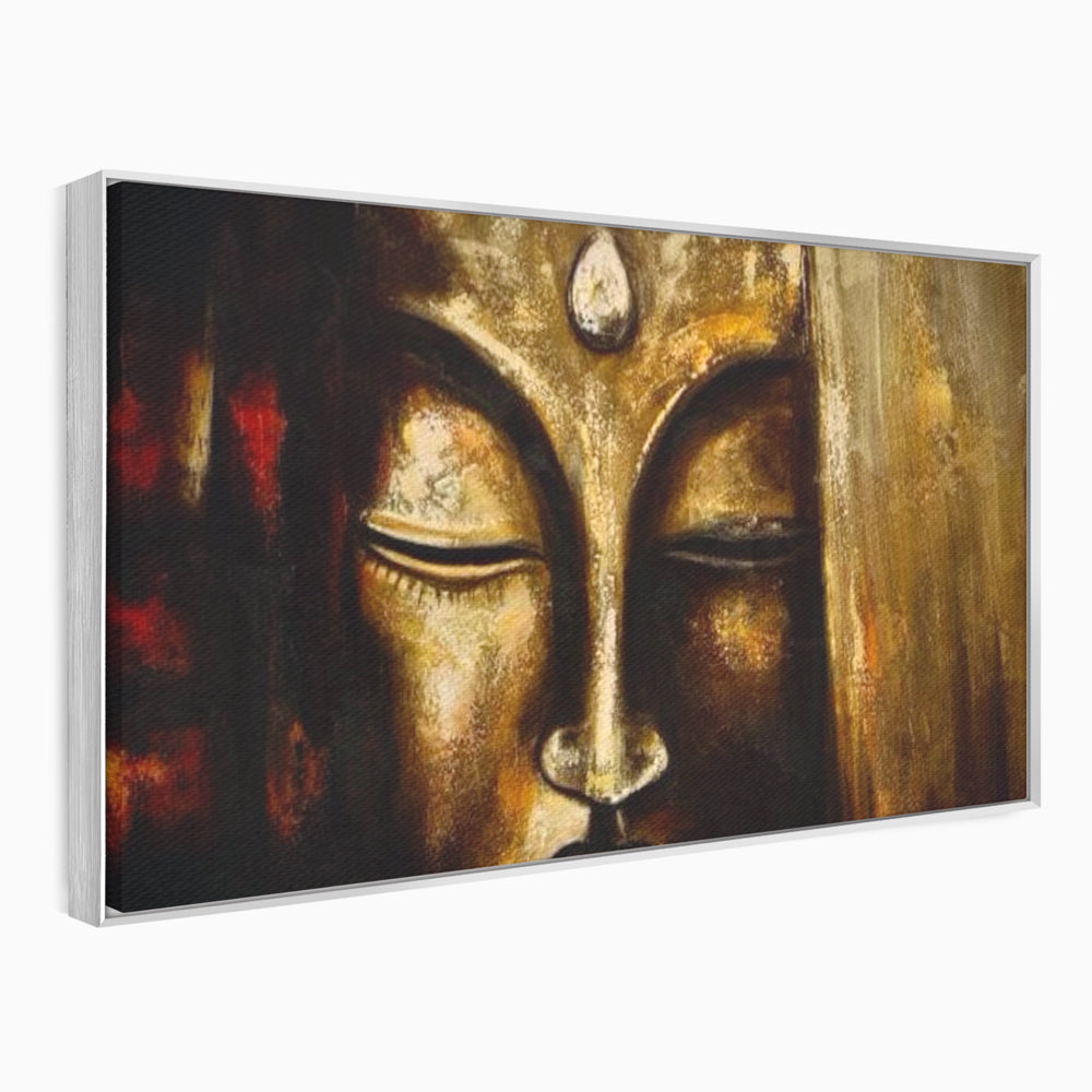Tablou Canvas Premium LuxCanva® I111, Iluminare in Aur, Buddha, Meditatie, Zen, Armonie, Intelepciune, Liniste, Mantra, Urna, Spiritualitate, Relaxare