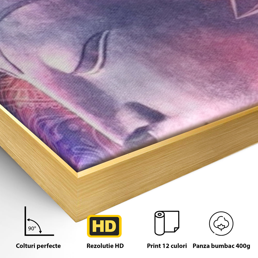 Tablou Canvas Premium, LuxCanva® I113, Buddha Cosmic, Meditatie, Zen, Profil, Lotus, Cosmos, Armonie, Spiritualitate, Relaxare, Energie, Univers