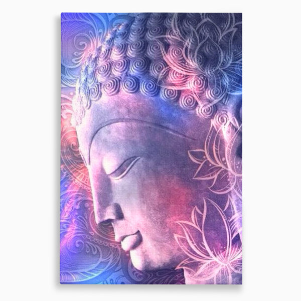 Tablou Canvas Premium, LuxCanva® I113, Buddha Cosmic, Meditatie, Zen, Profil, Lotus, Cosmos, Armonie, Spiritualitate, Relaxare, Energie, Univers