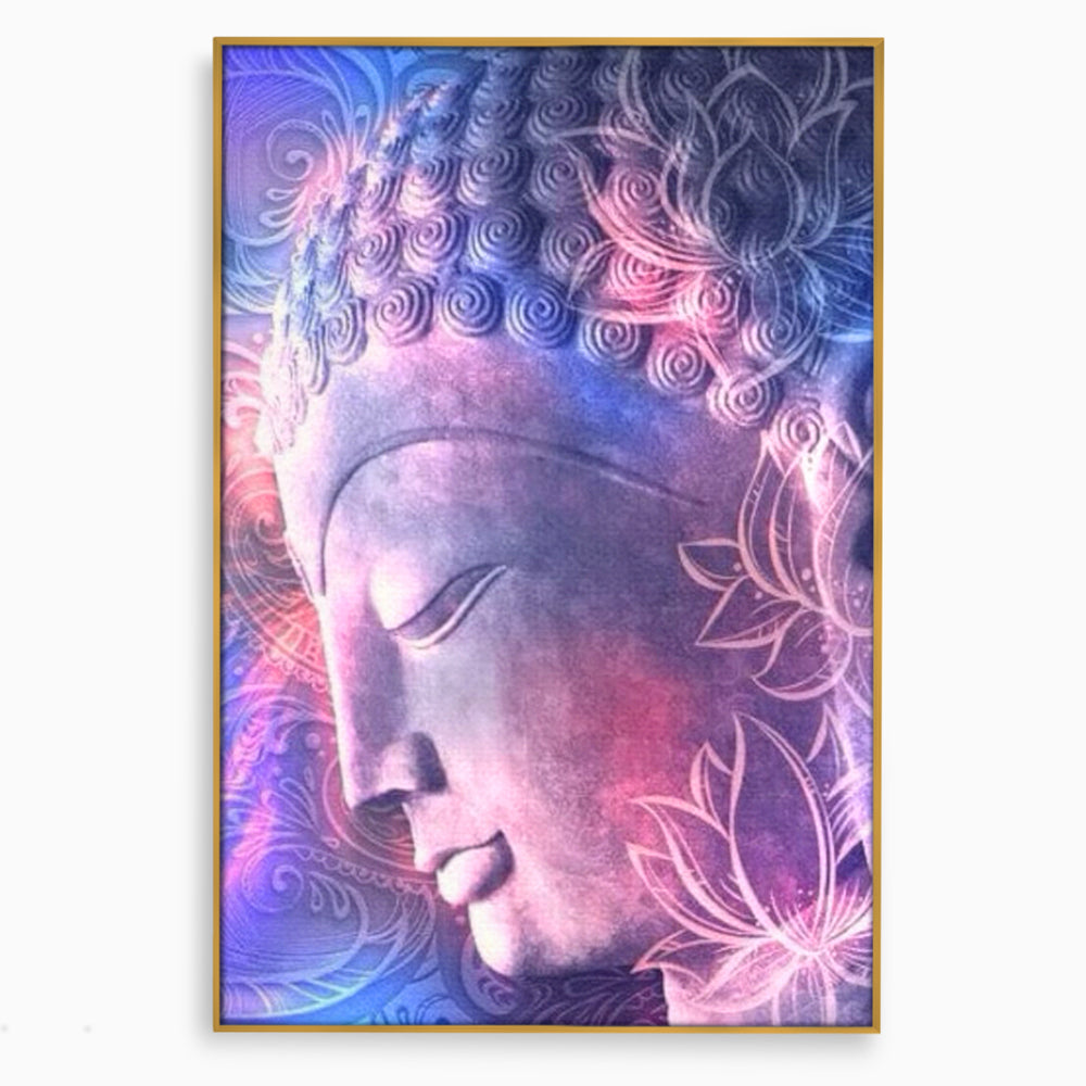 Tablou Canvas Premium, LuxCanva® I113, Buddha Cosmic, Meditatie, Zen, Profil, Lotus, Cosmos, Armonie, Spiritualitate, Relaxare, Energie, Univers