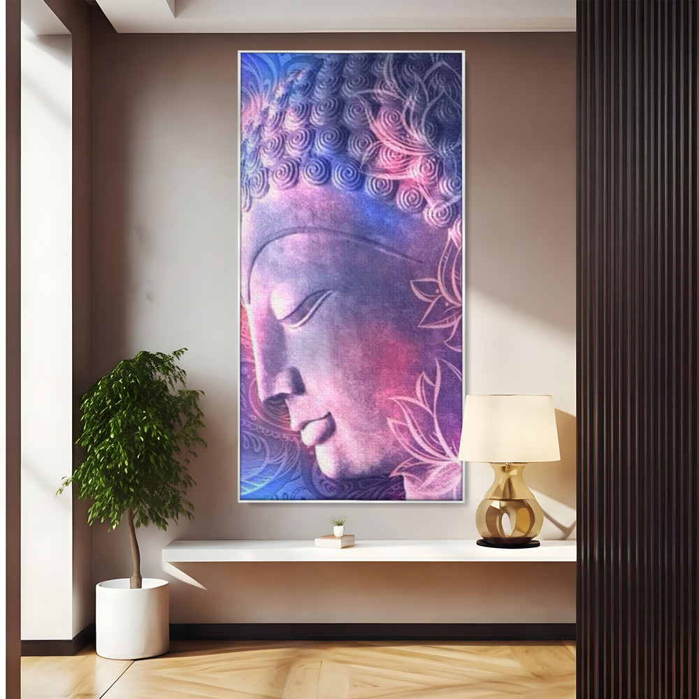Tablou Canvas Premium, LuxCanva® I113, Buddha Cosmic, Meditatie, Zen, Profil, Lotus, Cosmos, Armonie, Spiritualitate, Relaxare, Energie, Univers
