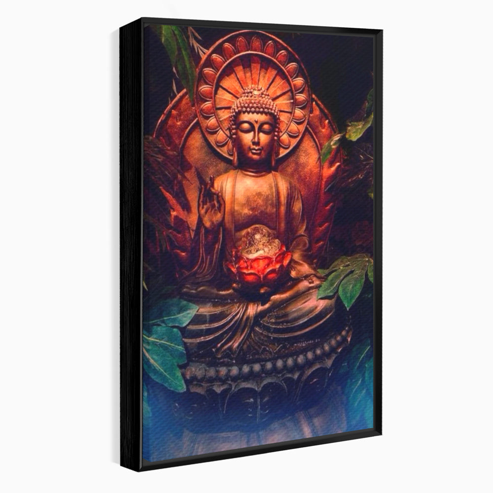 Leinwandbilder Premium LuxCanva® I114, Essenz der Meditation, Buddha, Zen, Erleuchtung, innerer Frieden, Spiritualität, Lotus, Meditation, Harmonie, Ruhe, Aura