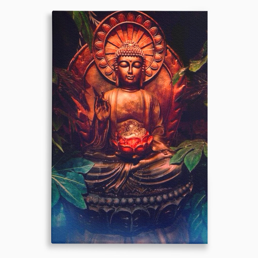 Leinwandbilder Premium LuxCanva® I114, Essenz der Meditation, Buddha, Zen, Erleuchtung, innerer Frieden, Spiritualität, Lotus, Meditation, Harmonie, Ruhe, Aura