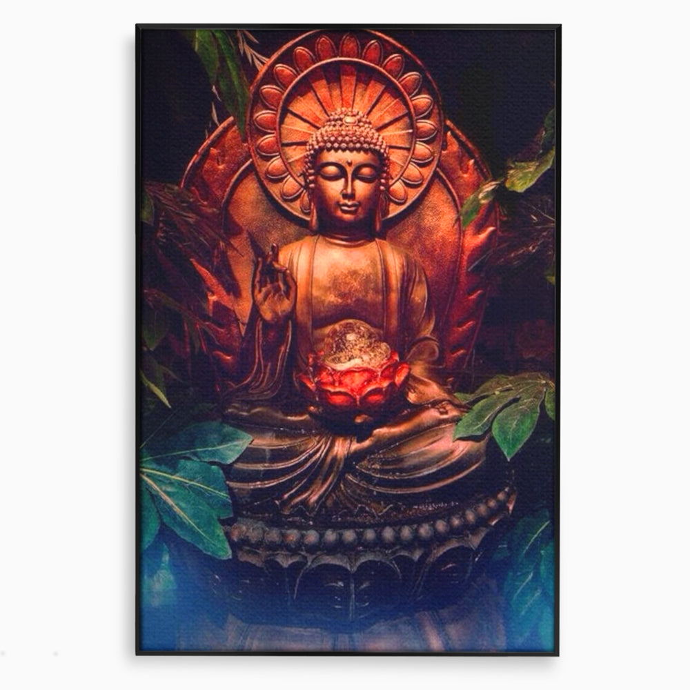 Leinwandbilder Premium LuxCanva® I114, Essenz der Meditation, Buddha, Zen, Erleuchtung, innerer Frieden, Spiritualität, Lotus, Meditation, Harmonie, Ruhe, Aura