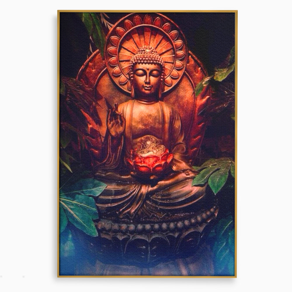 Leinwandbilder Premium LuxCanva® I114, Essenz der Meditation, Buddha, Zen, Erleuchtung, innerer Frieden, Spiritualität, Lotus, Meditation, Harmonie, Ruhe, Aura