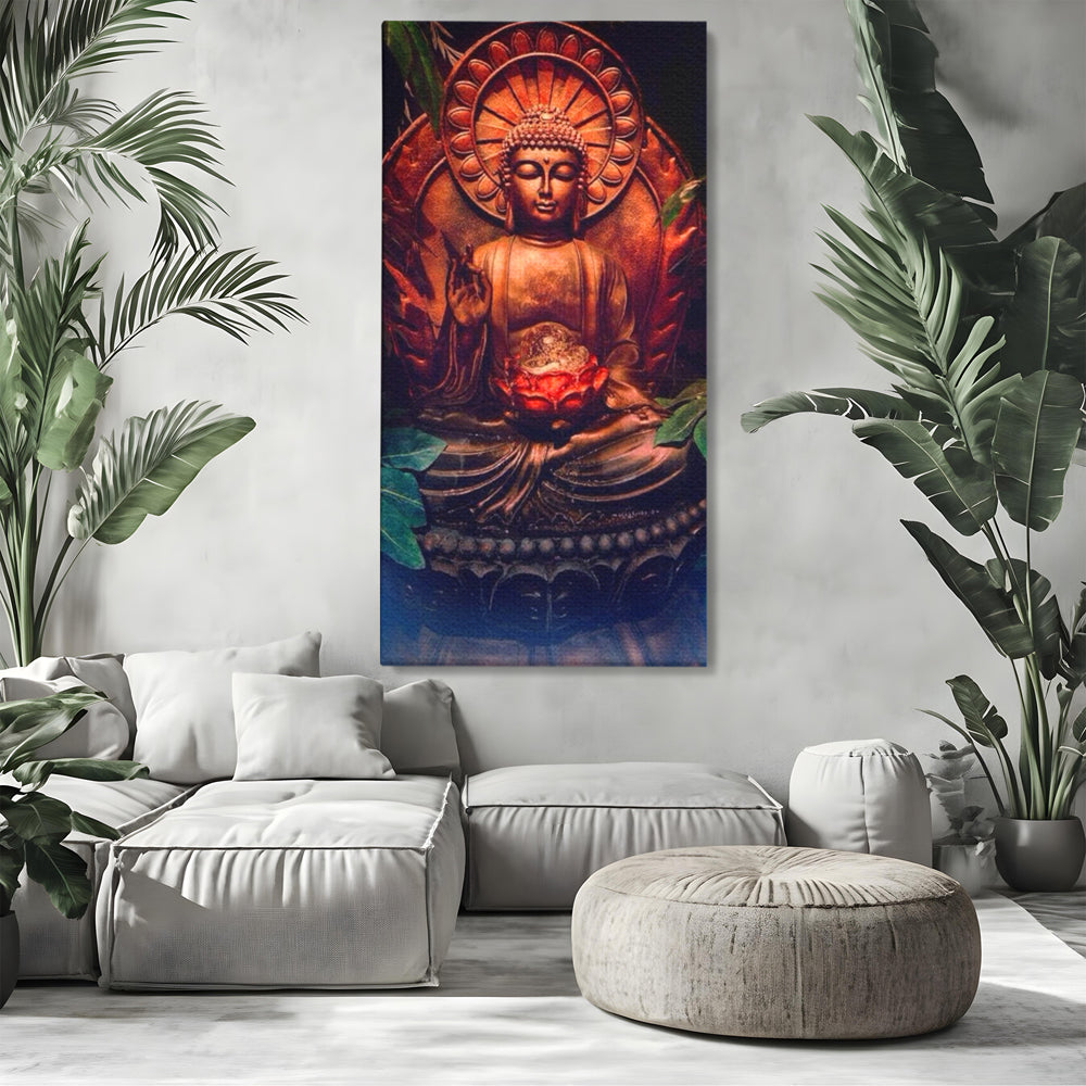 Leinwandbilder Premium LuxCanva® I114, Essenz der Meditation, Buddha, Zen, Erleuchtung, innerer Frieden, Spiritualität, Lotus, Meditation, Harmonie, Ruhe, Aura