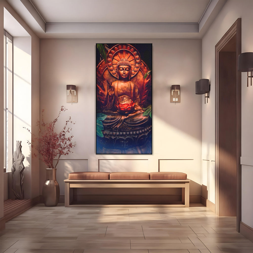 Leinwandbilder Premium LuxCanva® I114, Essenz der Meditation, Buddha, Zen, Erleuchtung, innerer Frieden, Spiritualität, Lotus, Meditation, Harmonie, Ruhe, Aura