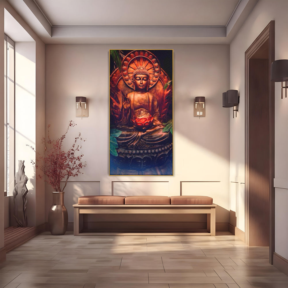 Leinwandbilder Premium LuxCanva® I114, Essenz der Meditation, Buddha, Zen, Erleuchtung, innerer Frieden, Spiritualität, Lotus, Meditation, Harmonie, Ruhe, Aura