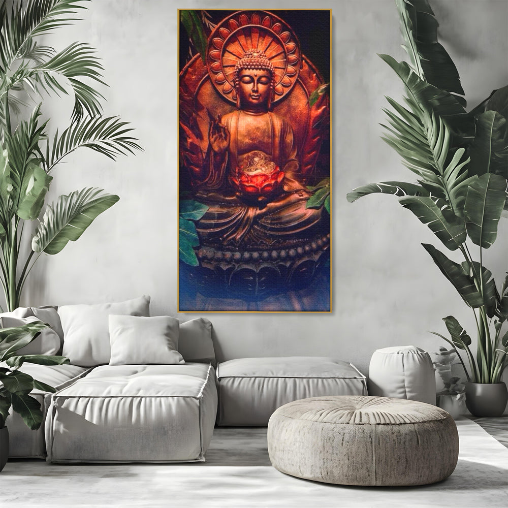 Leinwandbilder Premium LuxCanva® I114, Essenz der Meditation, Buddha, Zen, Erleuchtung, innerer Frieden, Spiritualität, Lotus, Meditation, Harmonie, Ruhe, Aura