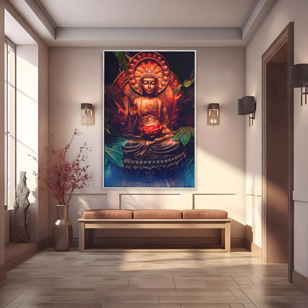 Leinwandbilder Premium LuxCanva® I114, Essenz der Meditation, Buddha, Zen, Erleuchtung, innerer Frieden, Spiritualität, Lotus, Meditation, Harmonie, Ruhe, Aura