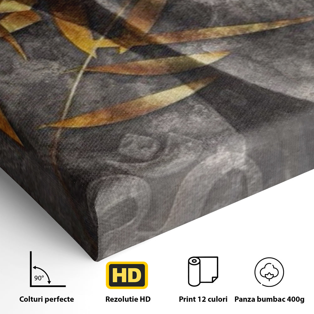 Tablou Canvas Premium LuxCanva® I115, Puterea Meditatiei, Zen, Iluminare, Pace Interioara, Spiritualitate, Liniste, Armonie, Vibratia OM, Frunze, Bambus