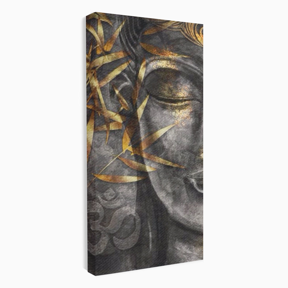 Tablou Canvas Premium LuxCanva® I115, Puterea Meditatiei, Zen, Iluminare, Pace Interioara, Spiritualitate, Liniste, Armonie, Vibratia OM, Frunze, Bambus