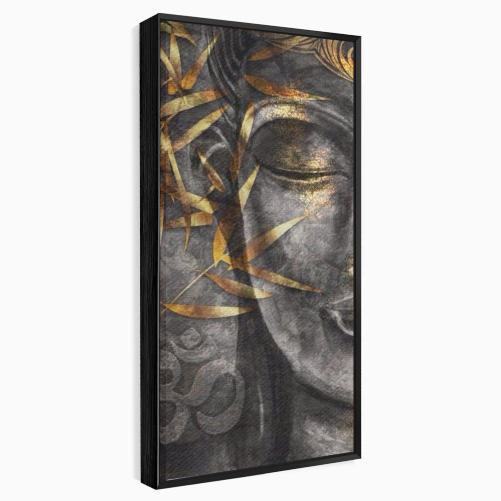 Tablou Canvas Premium LuxCanva® I115, Puterea Meditatiei, Zen, Iluminare, Pace Interioara, Spiritualitate, Liniste, Armonie, Vibratia OM, Frunze, Bambus