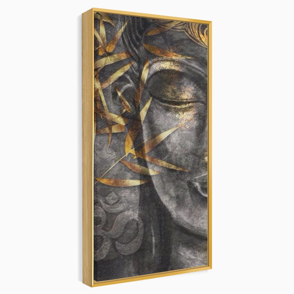 Tablou Canvas Premium LuxCanva® I115, Puterea Meditatiei, Zen, Iluminare, Pace Interioara, Spiritualitate, Liniste, Armonie, Vibratia OM, Frunze, Bambus