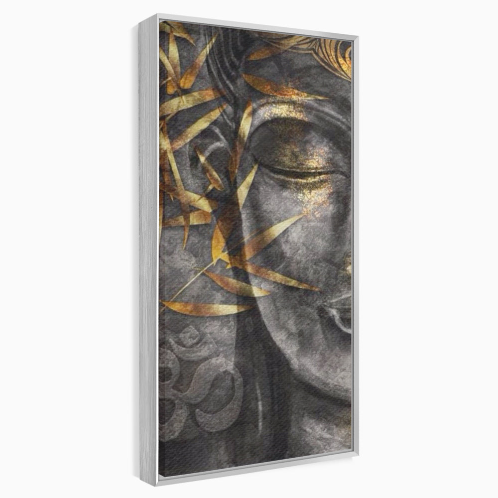 Tablou Canvas Premium LuxCanva® I115, Puterea Meditatiei, Zen, Iluminare, Pace Interioara, Spiritualitate, Liniste, Armonie, Vibratia OM, Frunze, Bambus