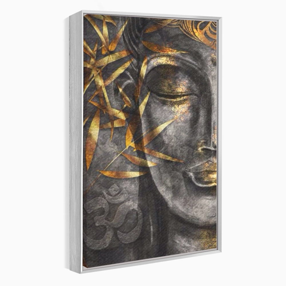 Tablou Canvas Premium LuxCanva® I115, Puterea Meditatiei, Zen, Iluminare, Pace Interioara, Spiritualitate, Liniste, Armonie, Vibratia OM, Frunze, Bambus