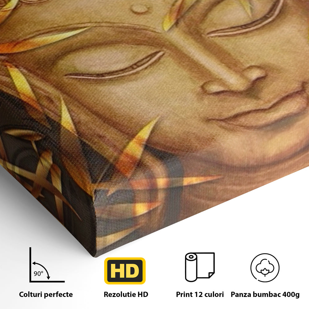 Leinwandbilder Premium LuxCanva® I116, Stille der Natur, Buddha, Zen, Ruhe, Innerer Frieden, Meditation, Spiritualität, Harmonie, Bambus, Blätter, Chip