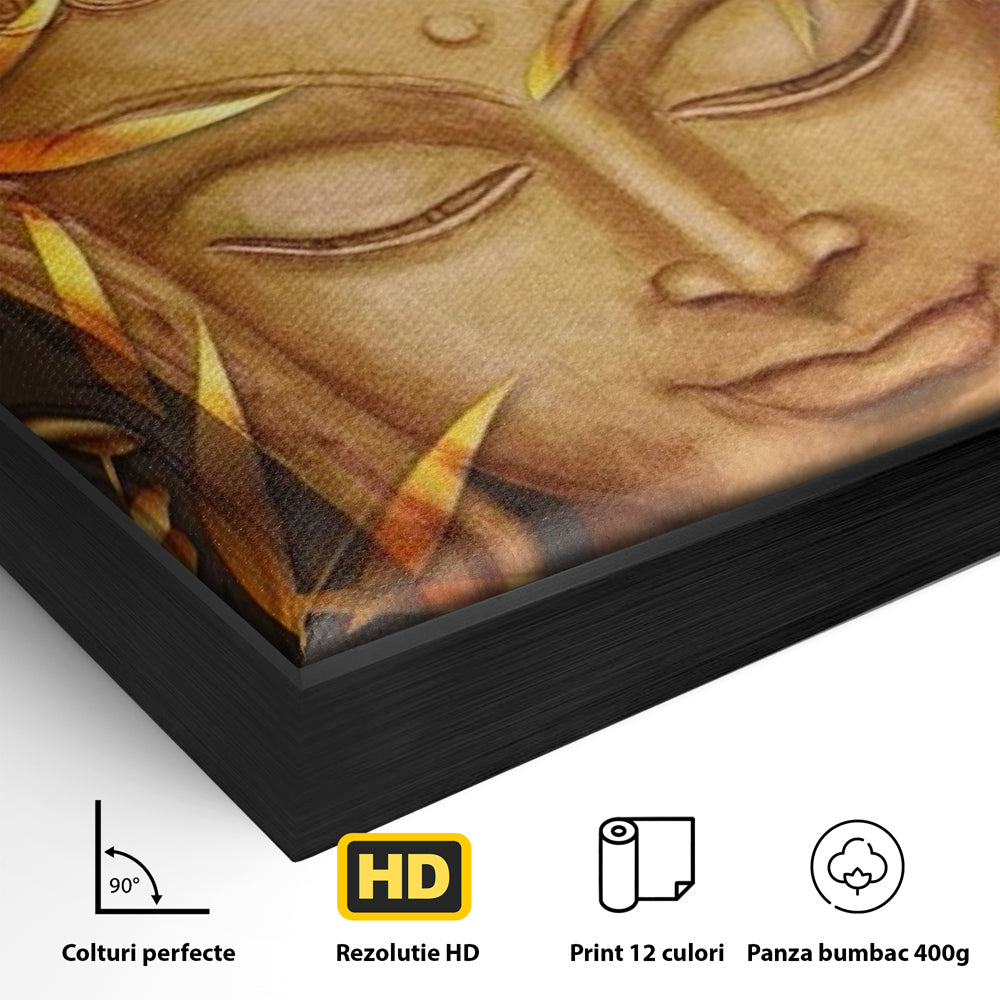 Leinwandbilder Premium LuxCanva® I116, Stille der Natur, Buddha, Zen, Ruhe, Innerer Frieden, Meditation, Spiritualität, Harmonie, Bambus, Blätter, Chip
