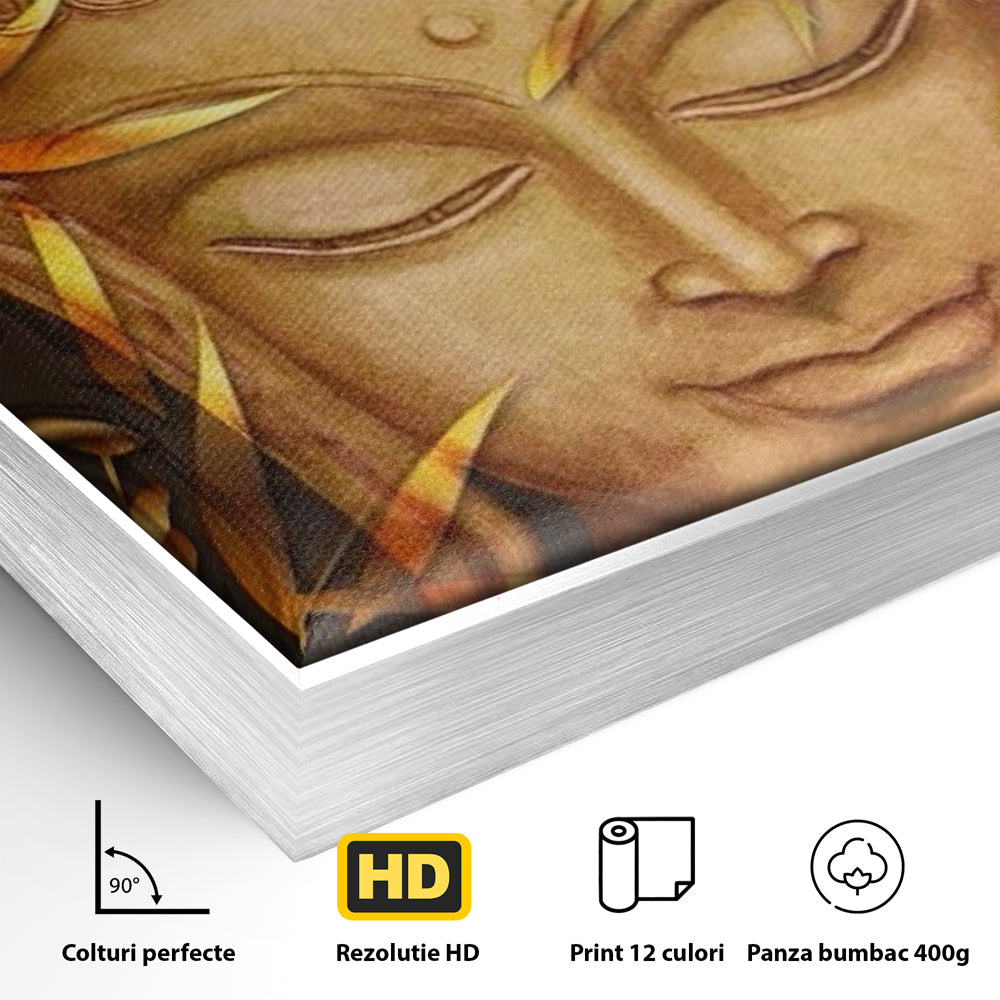Leinwandbilder Premium LuxCanva® I116, Stille der Natur, Buddha, Zen, Ruhe, Innerer Frieden, Meditation, Spiritualität, Harmonie, Bambus, Blätter, Chip
