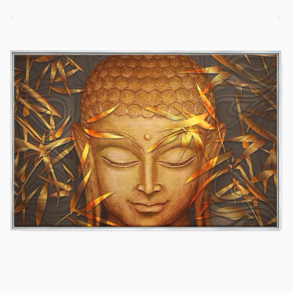 Leinwandbilder Premium LuxCanva® I116, Stille der Natur, Buddha, Zen, Ruhe, Innerer Frieden, Meditation, Spiritualität, Harmonie, Bambus, Blätter, Chip