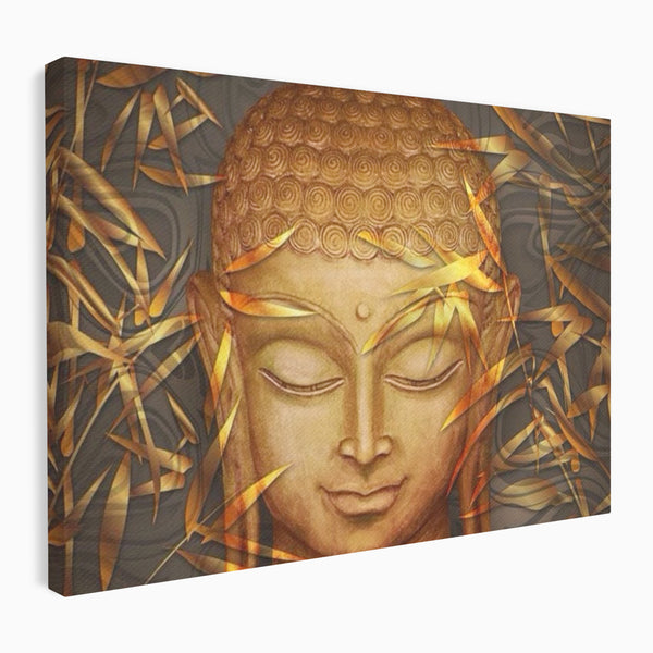 Leinwandbilder Premium LuxCanva® I116, Stille der Natur, Buddha, Zen, Ruhe, Innerer Frieden, Meditation, Spiritualität, Harmonie, Bambus, Blätter, Chip