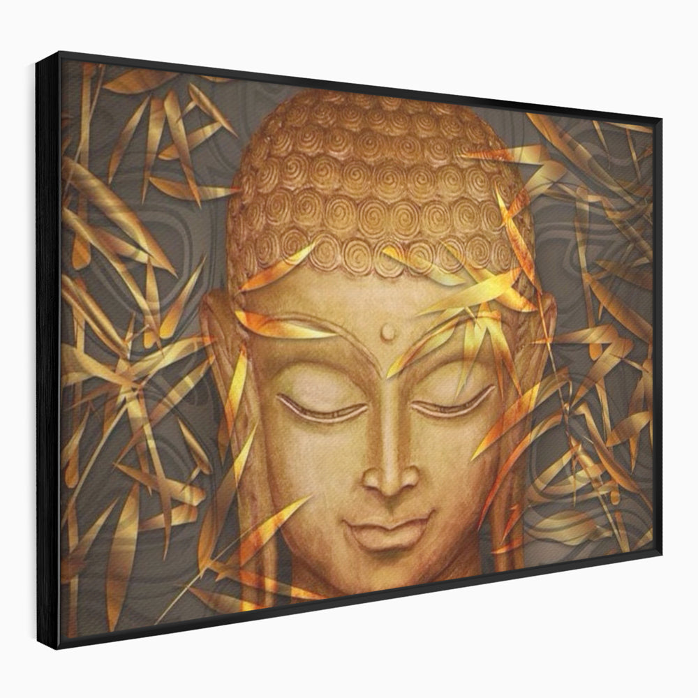 Leinwandbilder Premium LuxCanva® I116, Stille der Natur, Buddha, Zen, Ruhe, Innerer Frieden, Meditation, Spiritualität, Harmonie, Bambus, Blätter, Chip