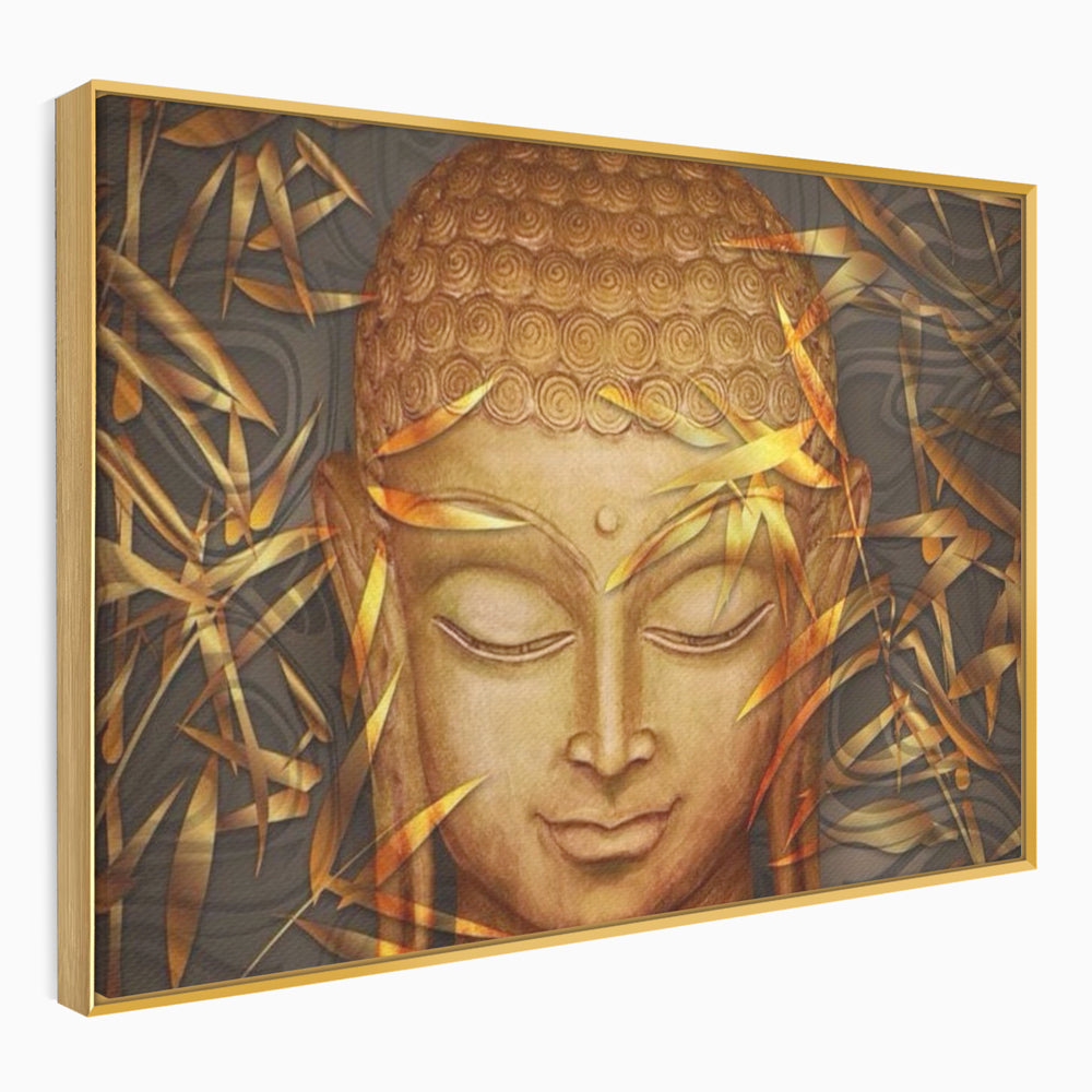 Leinwandbilder Premium LuxCanva® I116, Stille der Natur, Buddha, Zen, Ruhe, Innerer Frieden, Meditation, Spiritualität, Harmonie, Bambus, Blätter, Chip