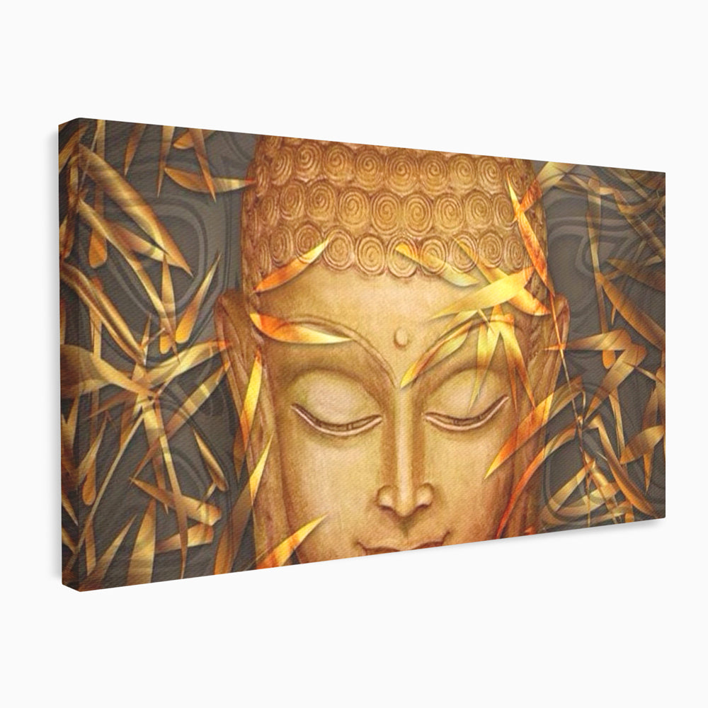 Leinwandbilder Premium LuxCanva® I116, Stille der Natur, Buddha, Zen, Ruhe, Innerer Frieden, Meditation, Spiritualität, Harmonie, Bambus, Blätter, Chip