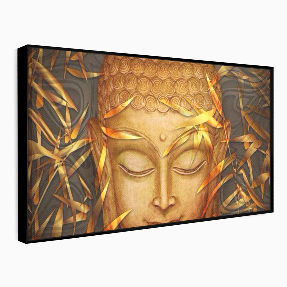 Leinwandbilder Premium LuxCanva® I116, Stille der Natur, Buddha, Zen, Ruhe, Innerer Frieden, Meditation, Spiritualität, Harmonie, Bambus, Blätter, Chip