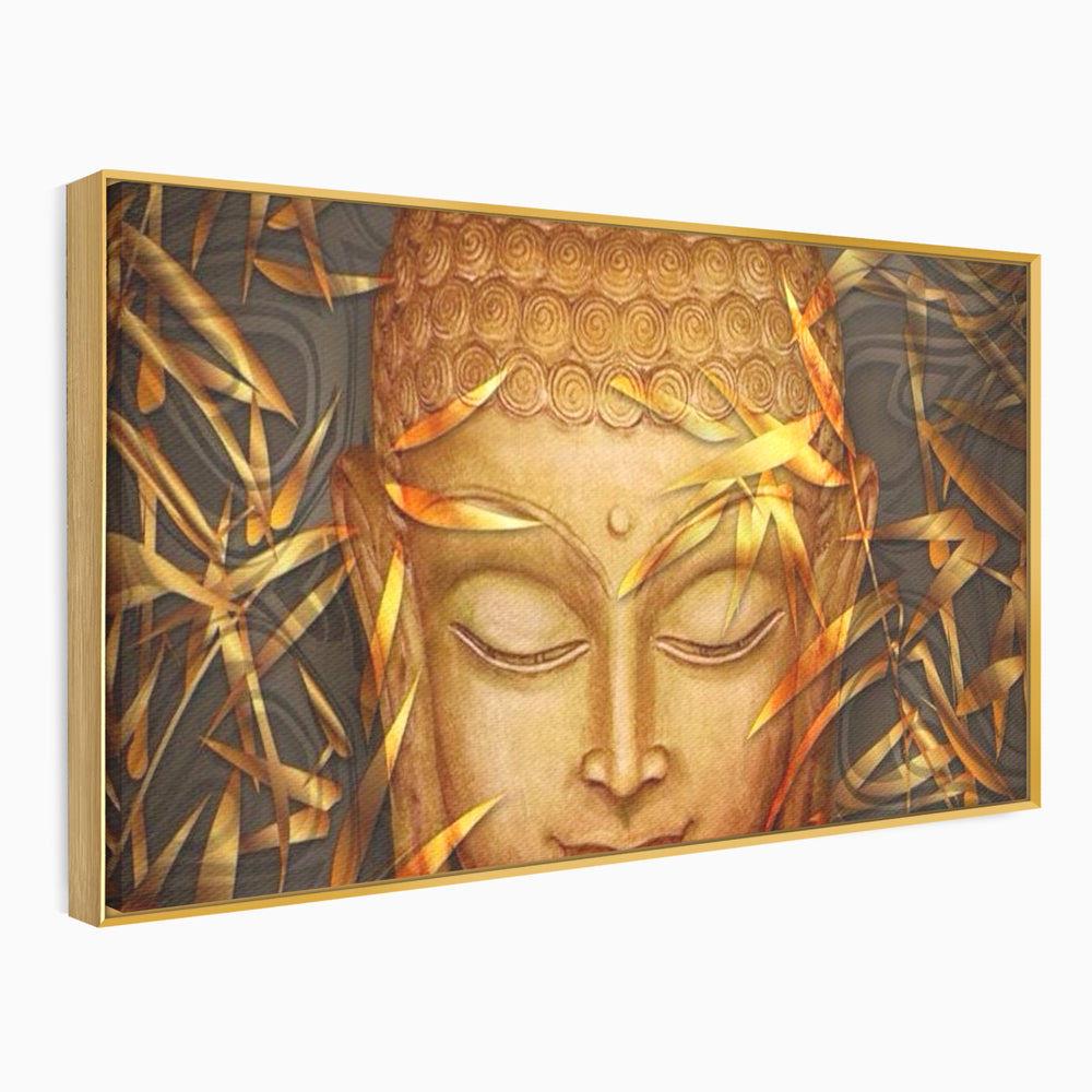 Leinwandbilder Premium LuxCanva® I116, Stille der Natur, Buddha, Zen, Ruhe, Innerer Frieden, Meditation, Spiritualität, Harmonie, Bambus, Blätter, Chip