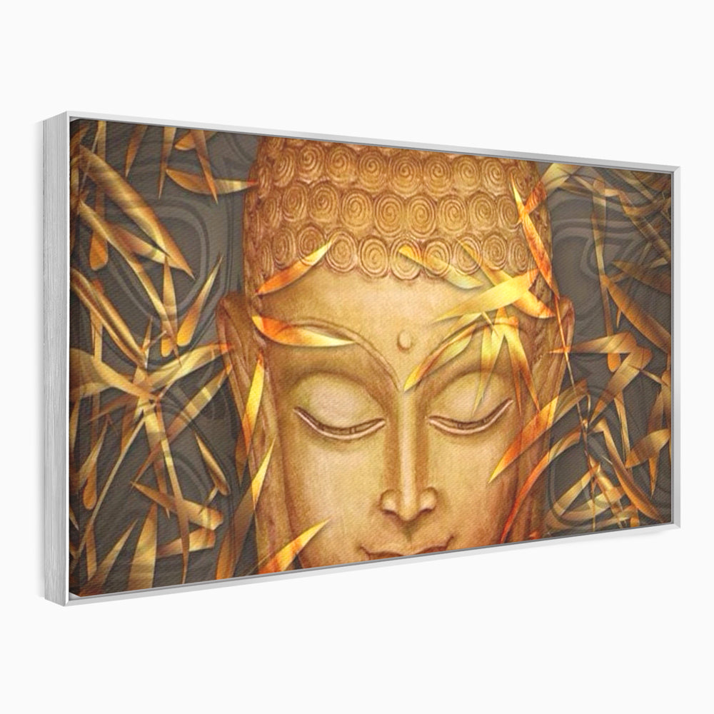 Leinwandbilder Premium LuxCanva® I116, Stille der Natur, Buddha, Zen, Ruhe, Innerer Frieden, Meditation, Spiritualität, Harmonie, Bambus, Blätter, Chip