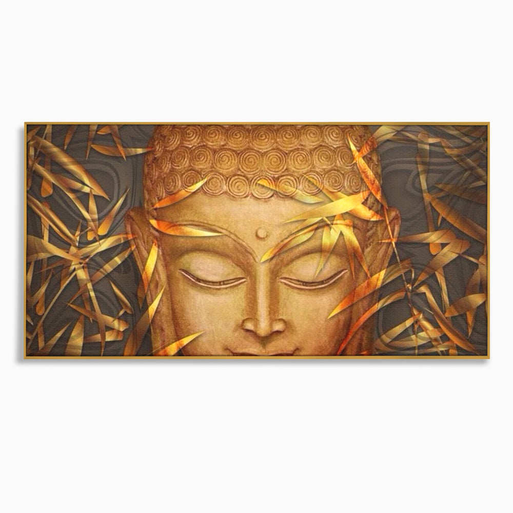 Leinwandbilder Premium LuxCanva® I116, Stille der Natur, Buddha, Zen, Ruhe, Innerer Frieden, Meditation, Spiritualität, Harmonie, Bambus, Blätter, Chip