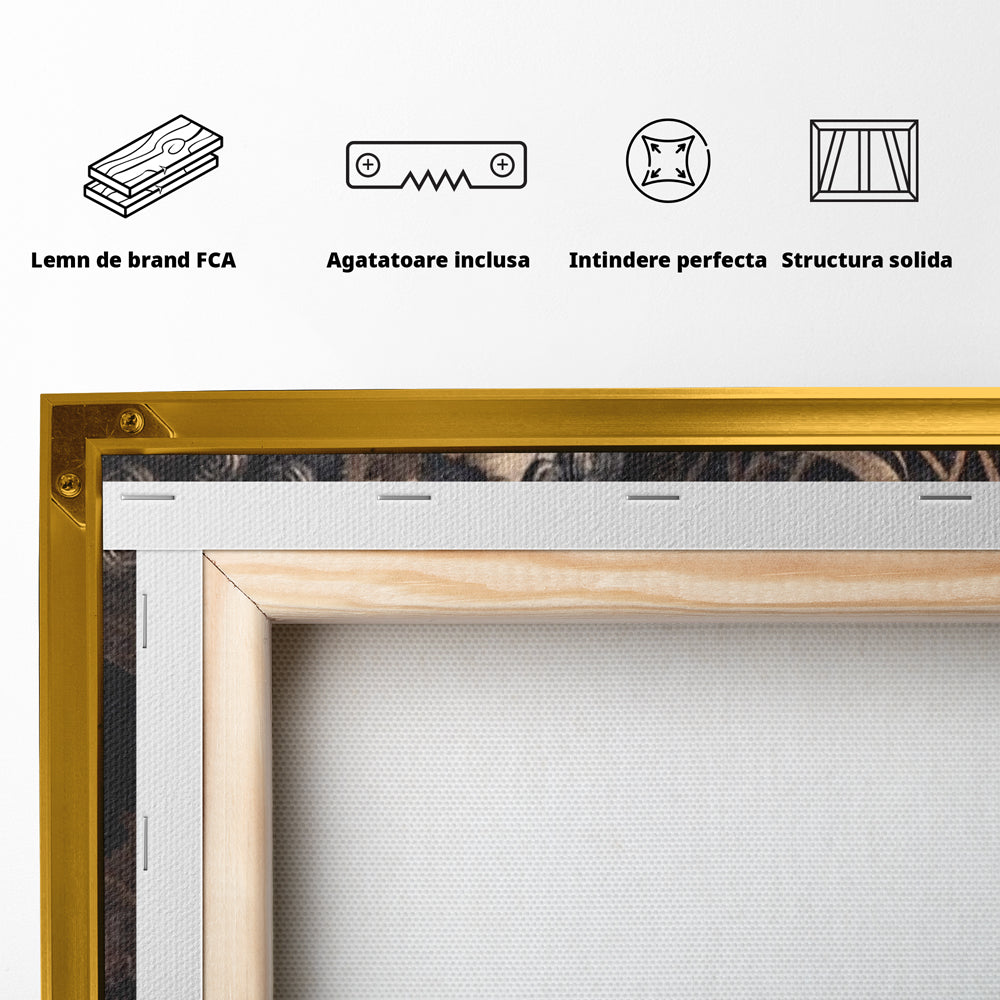 Tablou Canvas Premium LuxCanva® I117, Ganduri din Piatra, Buddha, Echilibru, Meditatie, Zen, Frunze, Ritual, Sacralitate, Fum, Esenta, Armonie, Timp