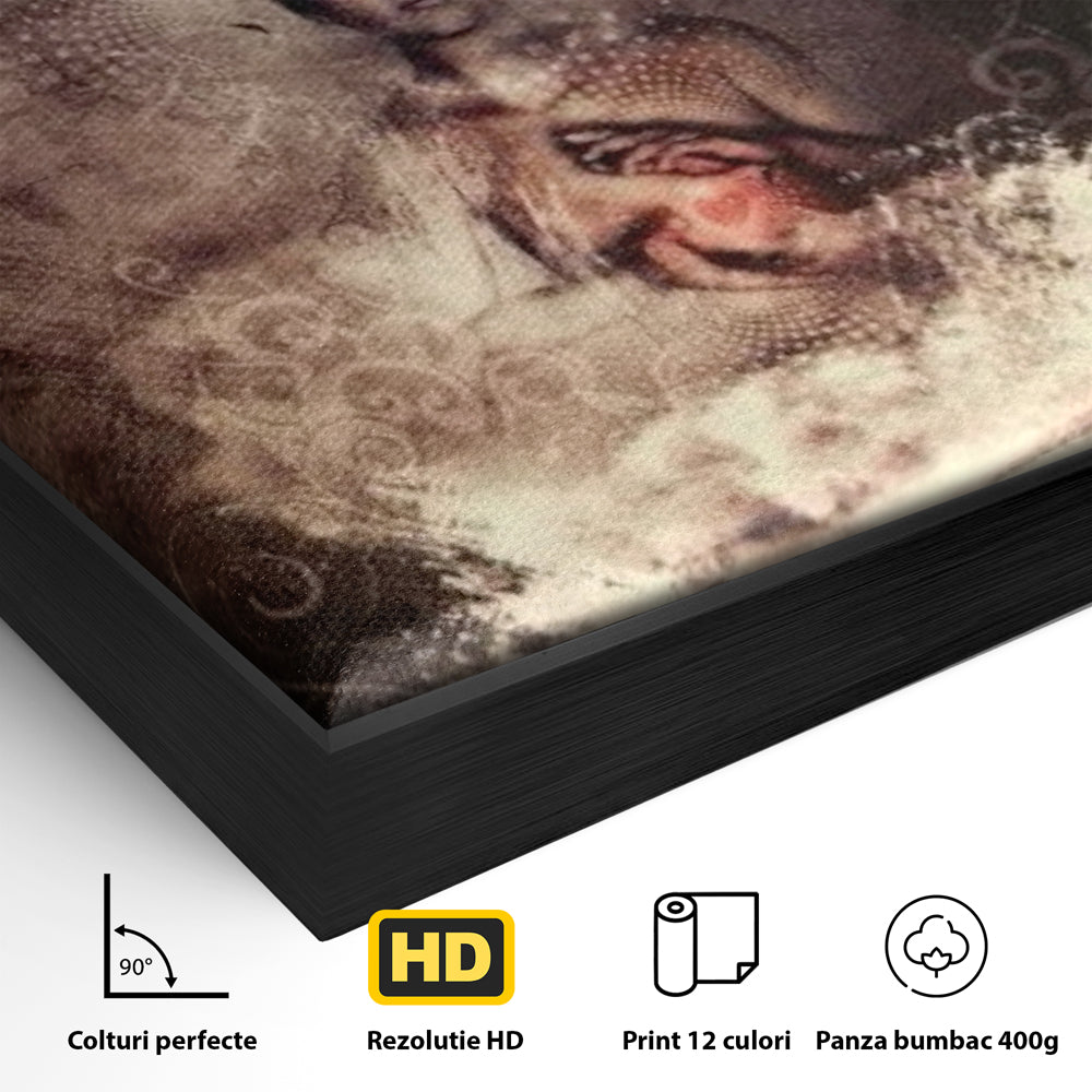 LuxCanva Premium-Leinwandkunst® I119, Kosmisches Wesen, Buddha, Herz, Erleuchtung, Erleuchtung, Transzendenz, Innerer Frieden, Essenz, Universum, Spiritualität, Zen